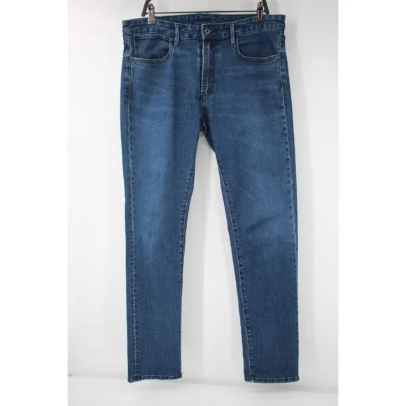 Bonobos jeans men's size 34 36x34 slim straight mid rise stretch denim blue