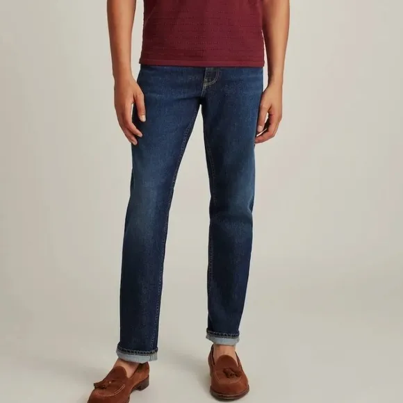 Bonobos Athletic All Season Men Sz 33x32 Straight Leg Navy Blue Jeans