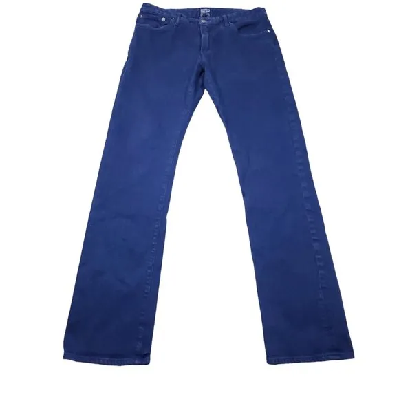 FLAWED Bonobos Men's 33 x 34 Blue Denim Straight Leg Travel Jeans Stretch