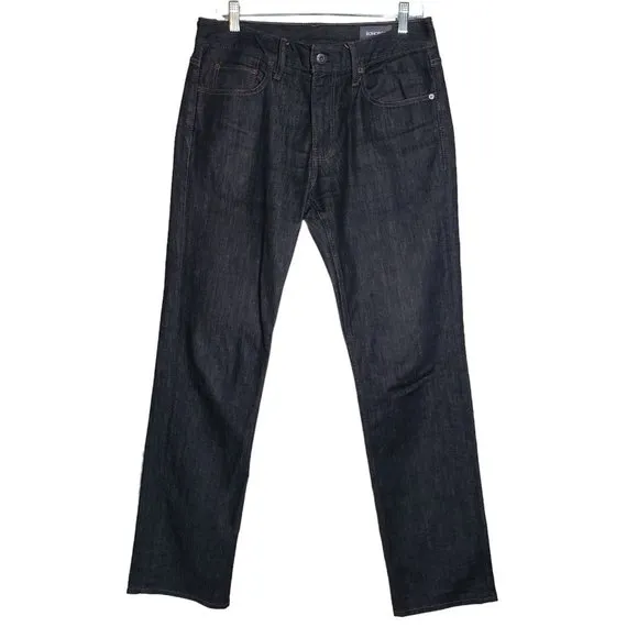 Bonobos Straight Leg Jeans Black Out Mens Size 31x32 Denim Black Rinse Wash
