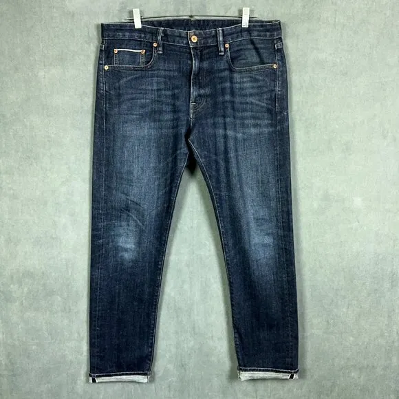Bonobos Mens Selvedge Blue Jeans Slim Fit Stretch Size 35X32