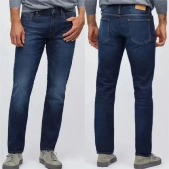 BONOBOS Medium Blue Wash Classic Straight Leg Denim Jeans Size 38/34