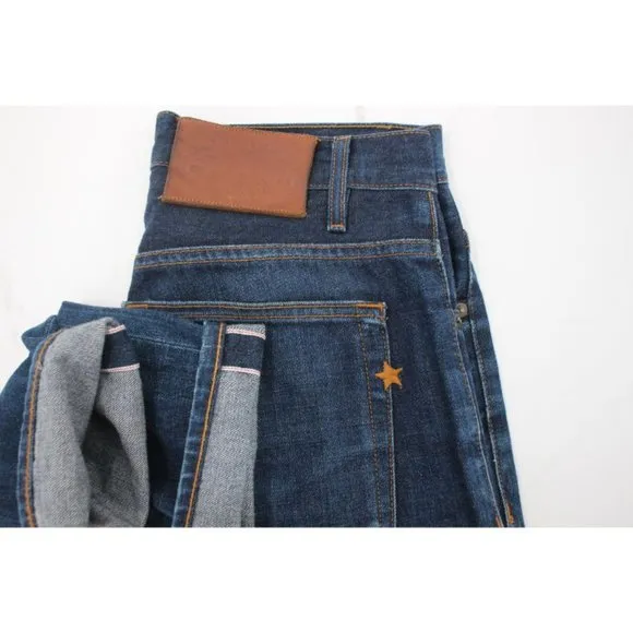 Brave Star Selvedge Jeans Mens 29 w30 Blue Slim Straight Button Fly Made in USA