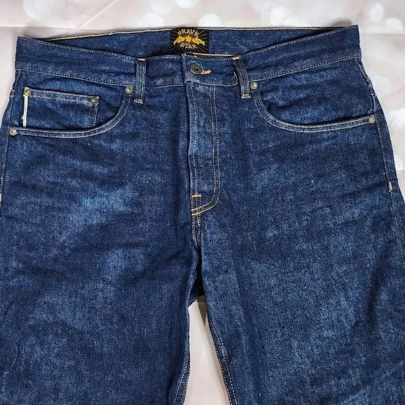 Brave Star Selvedge Straight Blue Jeans, Men's 36