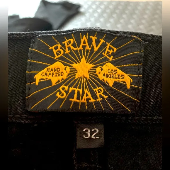 Brave Star Sz 32 black Selvage The Slim Straight USA made Button Fly