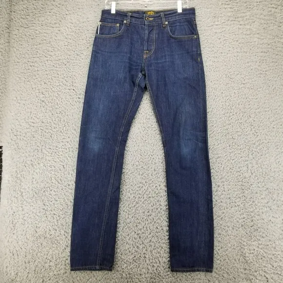 Brave Star Selvedge Cone Mills Denim 30x32 Men's Button Fly Straight Leg Jeans