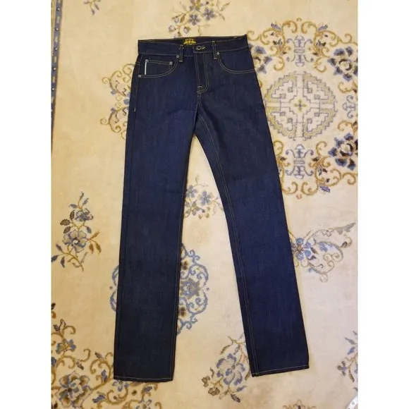 Brave Star Selvedge Jeans 30x36 Raw Denim Made USA Straight Slim Taper Dark Wash