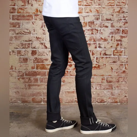 Brave Star Denim Slim Taper Jeans in Black, size 30