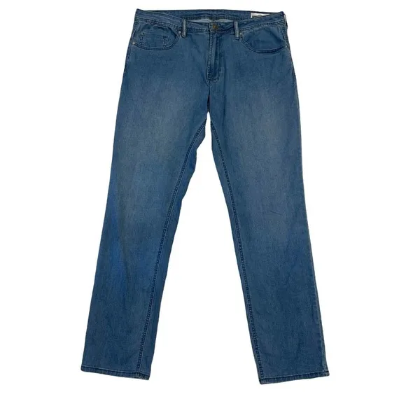 Buffalo David Bitton Jeans Mens 36 X 34 Axel Slim Stretch Cotton Light Wash Blue