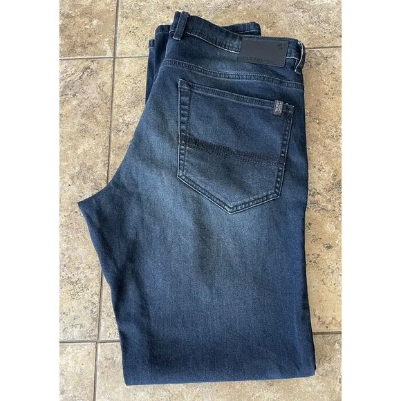 Buffalo David Bitton Axel Slim Fit Stretch Denim Jeans Pants, Dark Blue 34 x 32