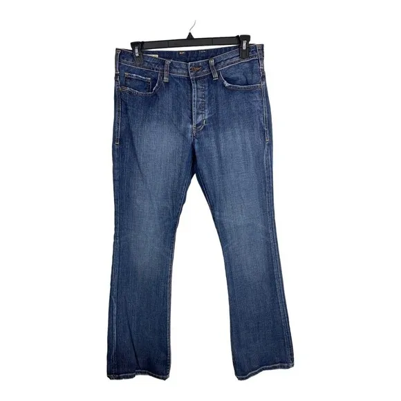 Buffalo Mens Jeans Adult Size 34 Button Fly Embellished Western Blue Jeans