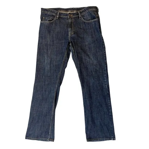 Buffalo David Bitton Driven-X Jeans Mens 36x32 Dark Wash Blue Stretch Cotton