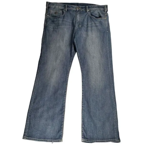Buffalo by David Bitton Guard Bootcut Game Fit Size 38x32 Light Wash Distressed