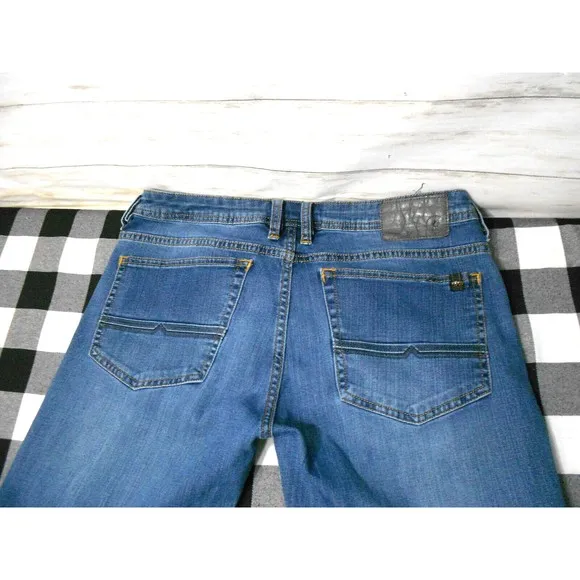 BUFFALO DAVID BITTON DRIVEN-X Sz. 34 x 32 Men Blue Straight Leg Stretch Jeans