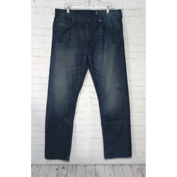 Bullhead Mens Jeans Sz 36x32 Rincon Straight Blue Denim Dark Wash