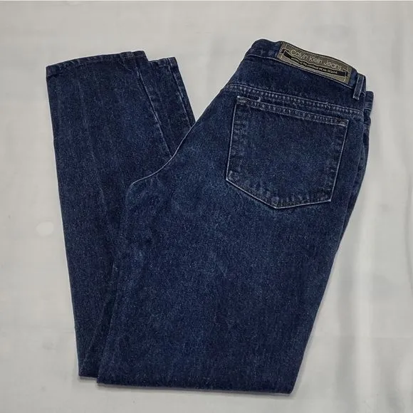 Vintage Calvin Klein Men's Jeans Measured Size 36x34 Straight Fit Blue Denim