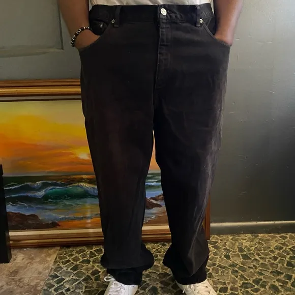 Vintage Men black CK Calvin Klein Jeans relaxed, baggy, dad jeans fit Sz 38