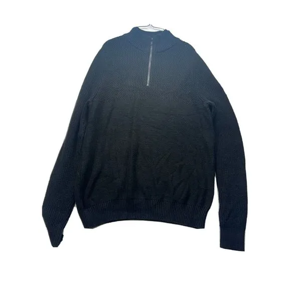 Calvin Klein Jeans Mens 1/4 Zip Sweater Black Long Sleeve size Small