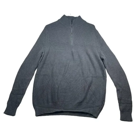 Calvin Klein Jeans Mens Sweater size Small Gray 1/4 Zip Long Sleeve