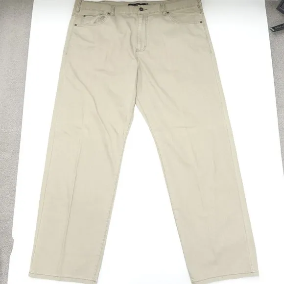 Calvin Klein Jeans Men's Size 42 Beige High-Rise 5-Pockets Design 100% Cotton
