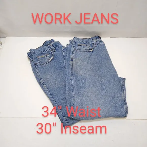 Calvin Klein Jeans Men 34x30 2 Pair Work Jeans Easy Fit - Double Stone Wash