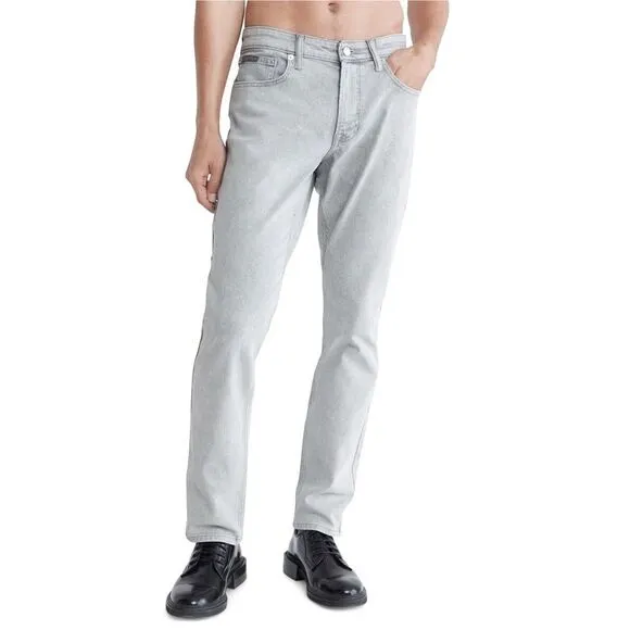Calvin Klein Mens Solid Stretch Slim Fit Jeans, Grey, NWT
              
      NWT