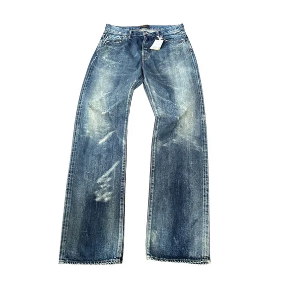 Chimala Mens Size 32x33 Selvedge Denim Distressed Button Fly Jeans Japanese NWT
          
      NWT