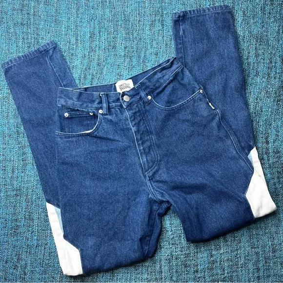 Christopher Shannon Colorblock Denim Jeans Street Wear
