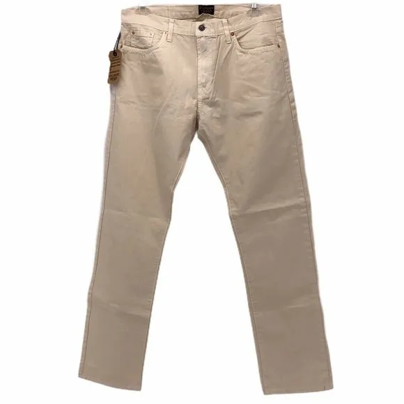 CIVILIANAIRE Mens Slim Skinny Jeans Beige Denim 34