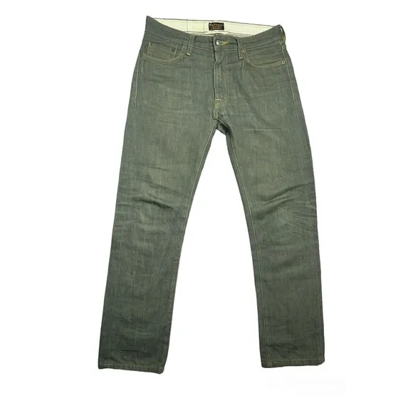 Civilianaire Jeans 28 Rigid Japanese Selvedge Denim Slim Fit Gray 32x28