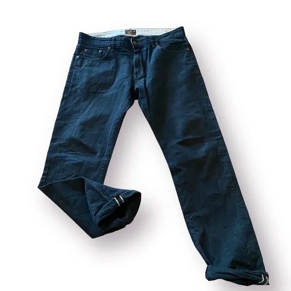 CIVILIANAIRE JAPANESE SELVAGE DENIM black JEANS SUP SLIM 33 men