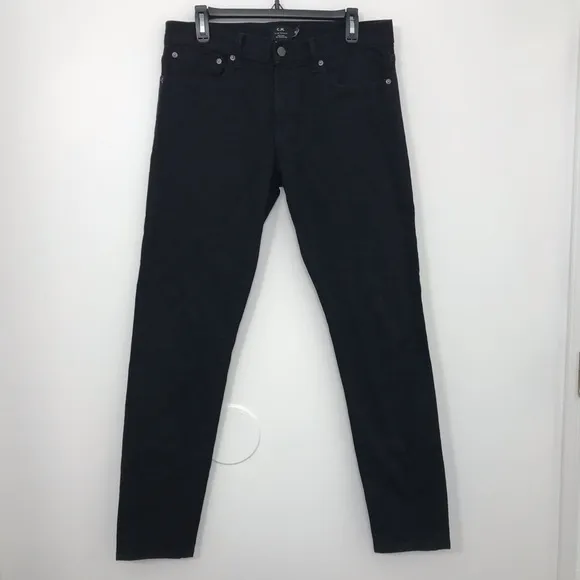 Mens Club Monaco Slim Fit Black Wash Stretch Denim Jeans 31 X 32 Zip Fly Skinny