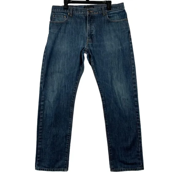 Club Monaco Straight Leg Jeans Size 36 x 32 Raw Denim Blue