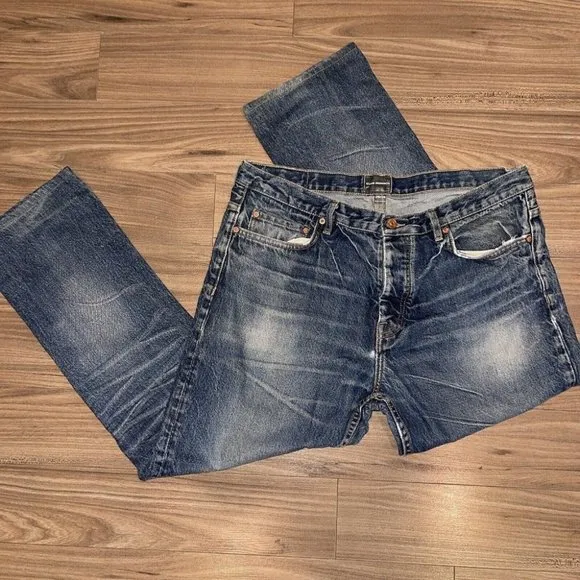 Club Monaco Straight Fit  Denim Faded Wash Men's Jeans size 36 inseam 34