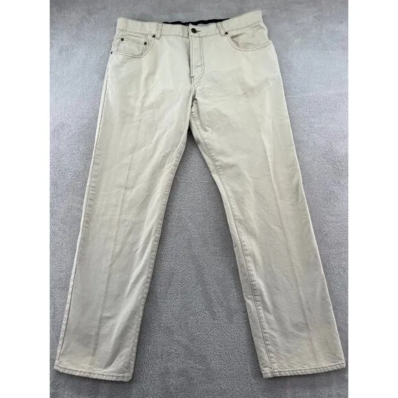 Club Monaco Jeans Mens Sz 38x31 Button Fly White Slim Straight
