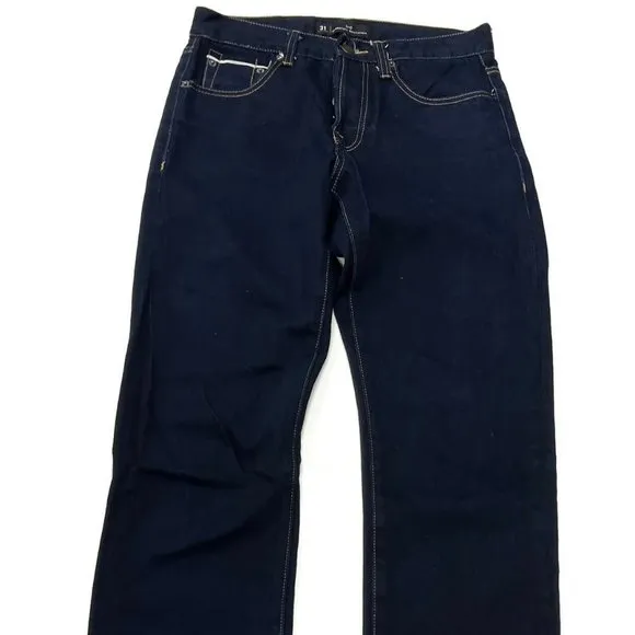 Combatant Gentlemen Selvedge Denim Slim Straight Dark Blue Jeans Mens 31 x 34
