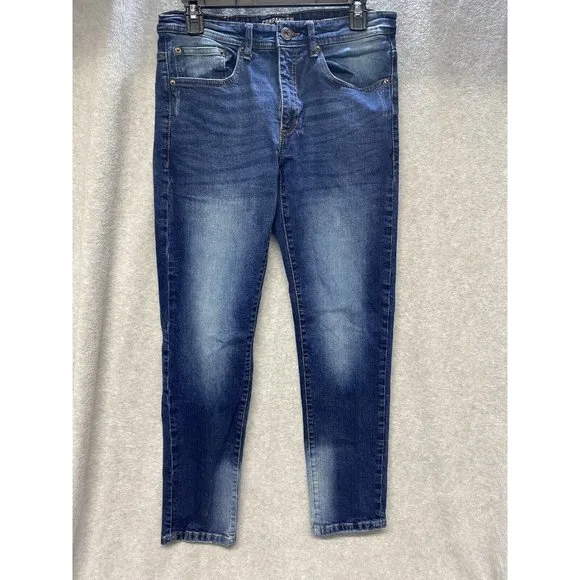 Company 81 Eighty One Mens Jeans Skinny Distressed Denim Blue Dark Wash Sz 30x30
