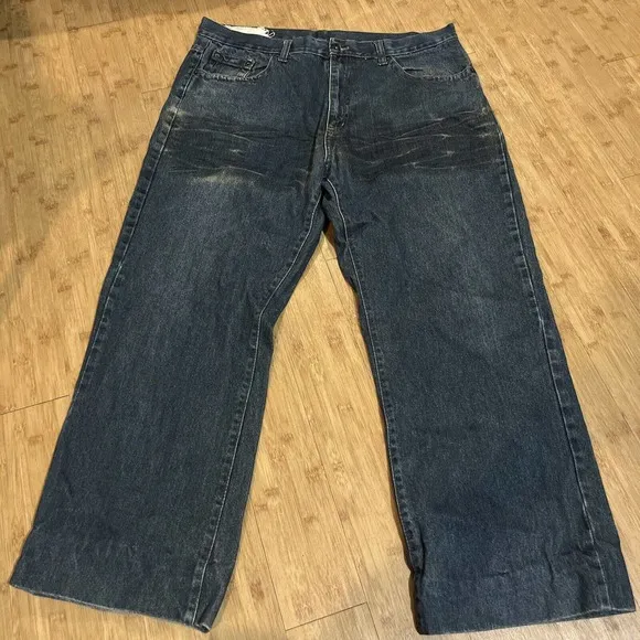 Company 81 Jeans Greenwich Relaxed Bootcut 38x29 Blue Classic Denim Whiskering