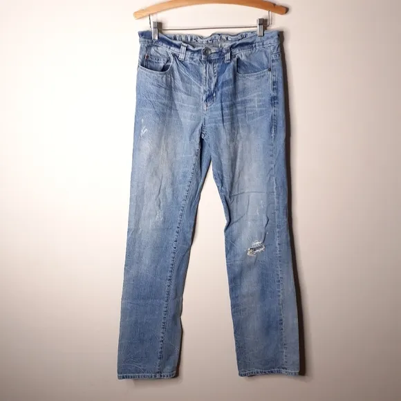 Men's Converse One Star Greenwich Straight jeans distressed size 32x33