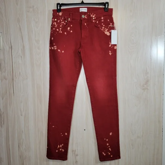 Cotton Citizen Red Bleach-Dyed Jeans Sz 32”
          
      NWT