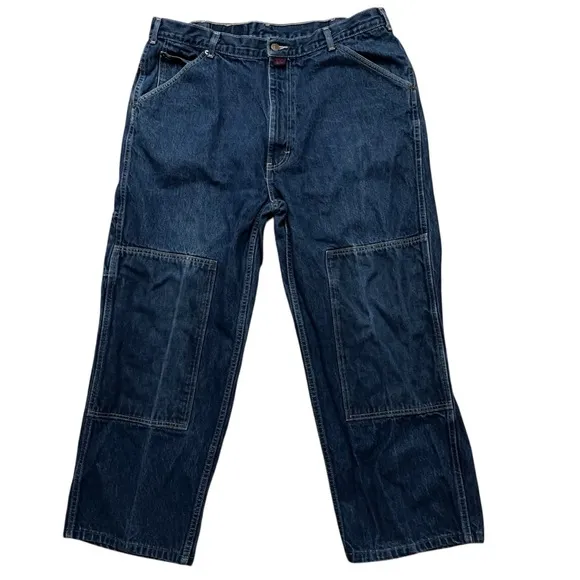 Cross Colours Jeans Mens Size 42 (Fits 40) Double Knee Baggy Grunge Vintage Blue
