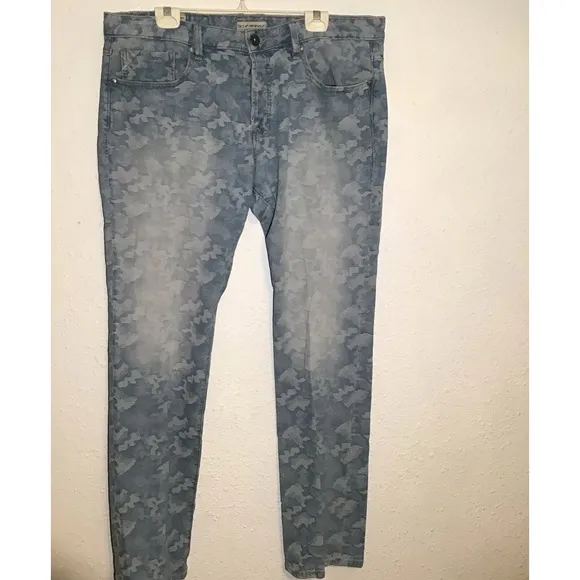 Cult of individuality rebel straight camouflage blue jeans size 38