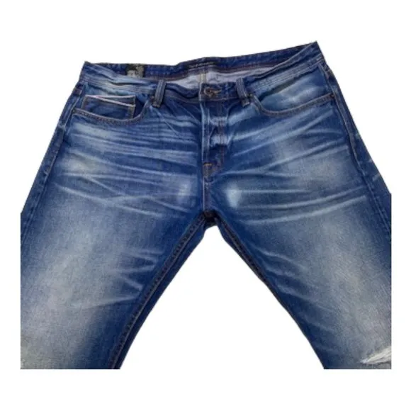 Cult of Individuality Hagen Relaxed Medium Wash Jean Sz 38 x34 Japanese Selvedge