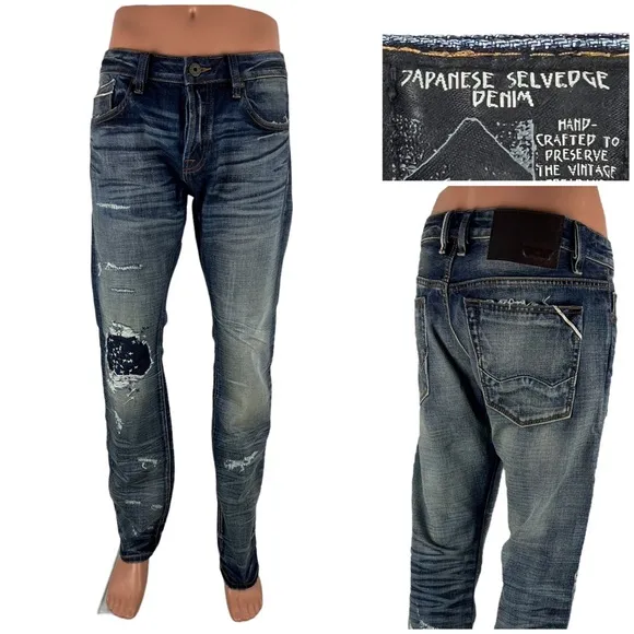 Cult of Individuality REBEL STRAIGHT Japanese Selvedge Denim Jeans 34 x 34 EUC