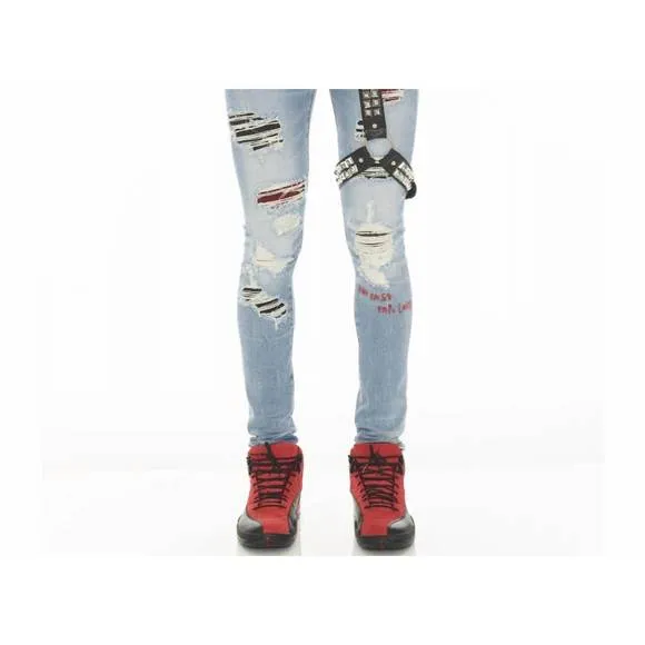 NEW CULT OF INDIVIDUALITY men's motley 220 super skinny denim in crue
          
      NWT