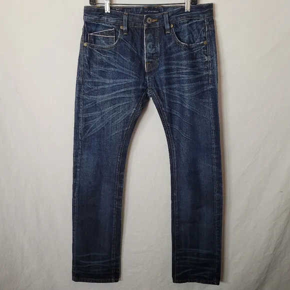 Cult of Individuality Rebel Straight Japanese Selvedge Men's Blue Jeans 31 x 34