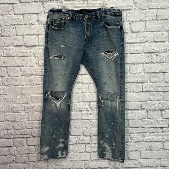Cult of Individuality Greaser Slim Straight Jeans Mens 40X34 Selvedge Denim