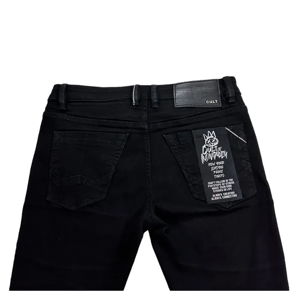 NWT Cult of Individuality Punk Super Skinny Men Black Wash Jeans Sz 34x32 Drip
          
      Boutique