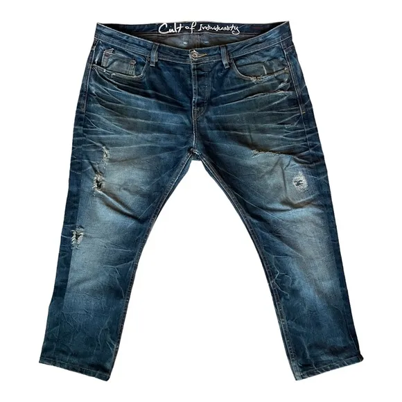 CULT of INDIVIDUALITY Hagen Relaxed 623248M Japanese Denim Jeans 46 (Shortened)