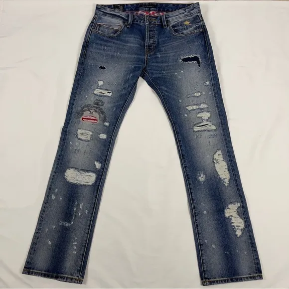 Cult Of Individuality Rebel Straight Japanese Selvedge Denim Jeans, Size 33x34